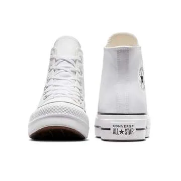 Converse Women's Chuck Taylor All Star Lift High Top Sneakers, White/Black/White, 7.5 Medium US