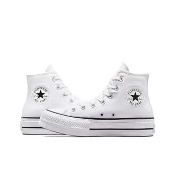 Converse Women's Chuck Taylor All Star Lift High Top Sneakers, White/Black/White, 7.5 Medium US