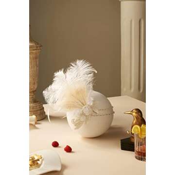 BABEYOND Art Deco 1920s Flapper Headpiece Roaring 20s Great Gatsby Feather Headband 1920s Flapper Ga...