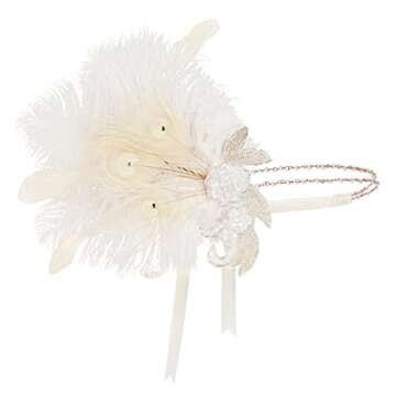 BABEYOND Art Deco 1920s Flapper Headpiece Roaring 20s Great Gatsby Feather Headband 1920s Flapper Gatsby Accessories