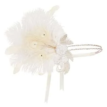 BABEYOND Art Deco 1920s Flapper Headpiece Roaring 20s Great Gatsby Feather Headband 1920s Flapper Gatsby Accessories
