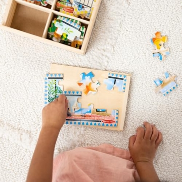 Melissa & Doug Pets 4-in-1 Wooden Jigsaw Puzzles Set