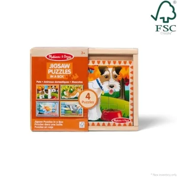 Melissa & Doug Pets 4-in-1 Wooden Jigsaw Puzzles Set