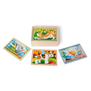 Melissa & Doug Pets 4-in-1 Wooden Jigsaw Puzzles Set