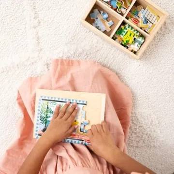 Melissa & Doug Pets 4-in-1 Wooden Jigsaw Puzzles Set