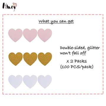 Haley Party Glitter Heart Confetti Bridal Shower Decorations Table Decorations For Wedding Engagemen...