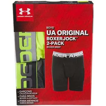 Under Armour Boys' Big Performance Boxer Briefs - Graphite/Yellow, YMD