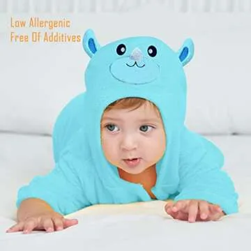 Sunny zzzZZ 2 Pack Unisex Baby Plush Animal Face Robe for 0-9 Months - Neutral Design Softest Newborn Clothes for Boys and Girls - Baby Essentials Registry Search Gifts - Owl and Rhino