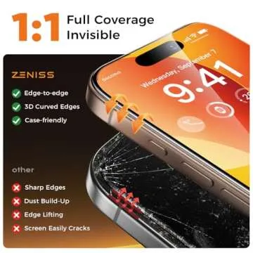 Zeniss NeverBreak 9H+ Screen Protector for iPhone 16 Pro