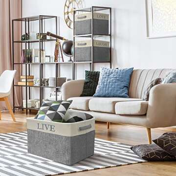 Sorbus Fabric Storage Cubes 15 Inch - Big Sturdy Collapsible Storage Bins with Dual Handles - Foldab...