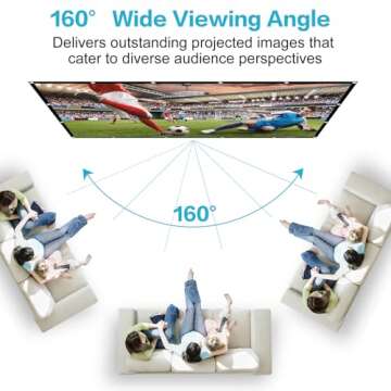 Taotique Projector Screen 120 inch, Movie Projector Screen 16:9 Foldable and Portable Anti-Crease Indoor Outdoor Projection Double Sided Video Projector Screen for Home, Party, Office, Classroom