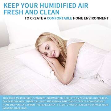 HWF62 Humidifier Filter A for Holmes - Replacement for Holmes Sunbeam Humidifier Filter A, Replaces HWF62 HWF62CS HWF62D SF212, Fits Humidifier Models SCM1100, SCM1701, SCM1702, SCM1762 (4 Pack)