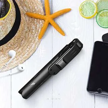 Portable Selfie Stick Tripod with Bluetooth Remote for Smartphones