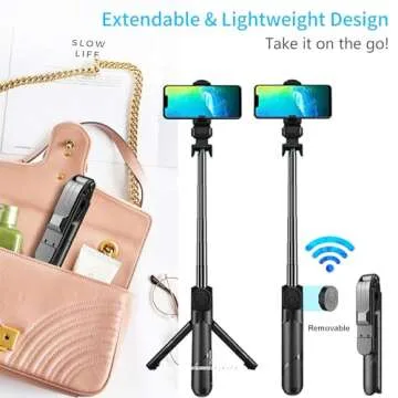Portable Selfie Stick Tripod with Bluetooth Remote for Smartphones