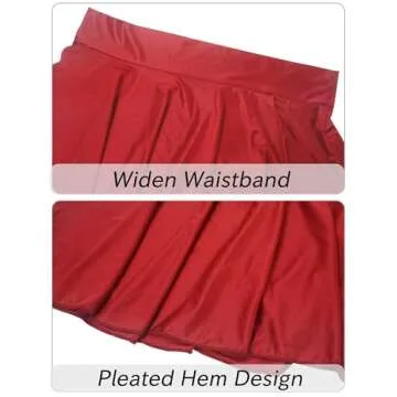 Women's Sexy Oil Shiny Glossy Skirt Club Mini Skirt Stretchy Sheer Metallic Skirt Ruffle Short Skirt Low Waist See Through Hot Skirt for Club Party Red M