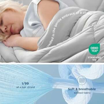 Bedsure Breescape Cooling Comforter Queen Size, Cooling Blanket for Hot Sleepers, Soft Double-Sided Cool Tech Comforter, Q-Max>0.4, Breathable & Lightweight Comforter Queen Duvet Insert(Grey,88"x88")