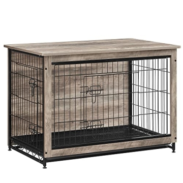 Feandrea Dog Crate Furniture, 38.6" Side End Table, Modern Kennel for Dogs Indoor up to 70 lb, Heavy...