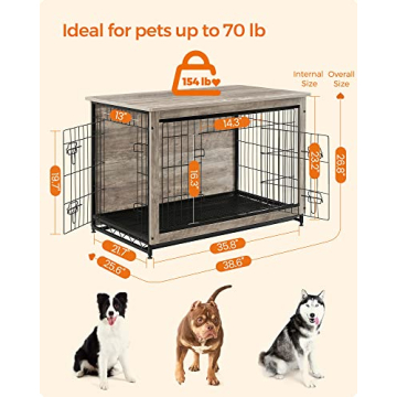 Feandrea Dog Crate Furniture Stylish Modern Kennel