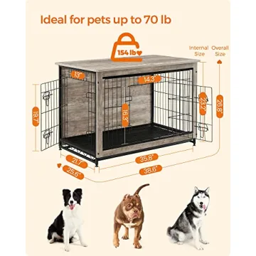 Feandrea Dog Crate Furniture Stylish Modern Kennel