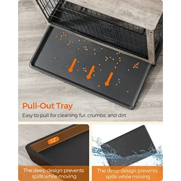 Feandrea Dog Crate Furniture Stylish Modern Kennel