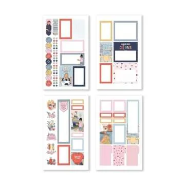 Rongrong Let's Get Crafty Planner Stickers Book for Planners, Calendars, Journals and Projects – Premium Quality Hand Drawn Creative Sewing Knitting Supplies – Scrapbook Accessories – 24 Pages