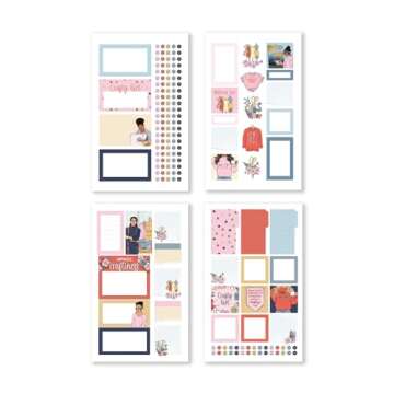 Rongrong Let's Get Crafty Planner Stickers Book for Planners, Calendars, Journals and Projects – Premium Quality Hand Drawn Creative Sewing Knitting Supplies – Scrapbook Accessories – 24 Pages