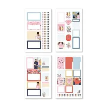 Rongrong Let's Get Crafty Planner Stickers Book for Planners, Calendars, Journals and Projects – Premium Quality Hand Drawn Creative Sewing Knitting Supplies – Scrapbook Accessories – 24 Pages