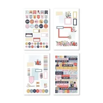 Rongrong Let's Get Crafty Planner Stickers Book for Planners, Calendars, Journals and Projects – Premium Quality Hand Drawn Creative Sewing Knitting Supplies – Scrapbook Accessories – 24 Pages