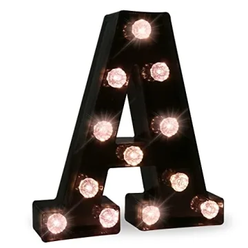 LED Black Alphabet Marquee Letters Sign Light Up with Diamond Bulb