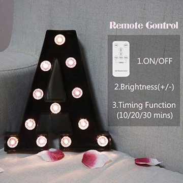 LED Black Marquee Letters with Remote Control and Diamond Bulbs