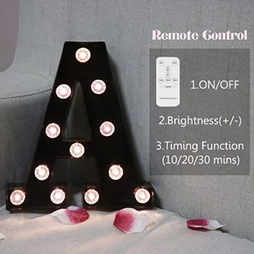 LED Black Marquee Letters with Remote Control and Diamond Bulbs