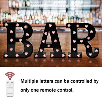 LED Black Marquee Letters with Remote Control and Diamond Bulbs