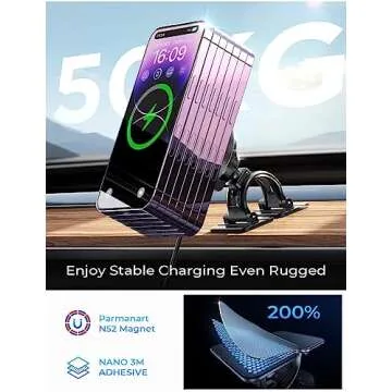 LISEN for 15W MagSafe Car Mount Charger,Super Fast iPhone Magnetic Wireless Car Charger for iPhone 16 Pro Max Accessories,MagSafe Charger Fits iPhone 16 15 14 13 12,Samsung with MagSafe Case