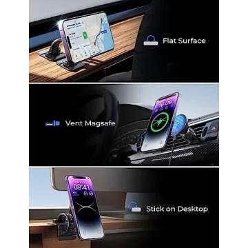 LISEN for 15W MagSafe Car Mount Charger,Super Fast iPhone Magnetic Wireless Car Charger for iPhone 16 Pro Max Accessories,MagSafe Charger Fits iPhone 16 15 14 13 12,Samsung with MagSafe Case