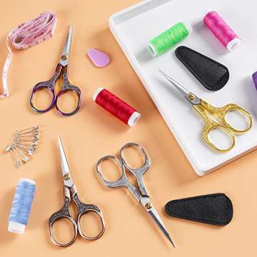 Embroidery precision scissors-Glexal 5 Inch Vintage Scissors-2 pack,Ultra Sharp Blade Shears,scotch ...