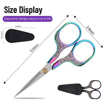 Embroidery precision scissors-Glexal 5 Inch Vintage Scissors-2 pack,Ultra Sharp Blade Shears,scotch small crafts scissors for multi purpose…