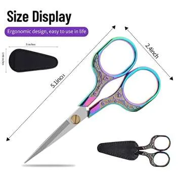 Embroidery precision scissors-Glexal 5 Inch Vintage Scissors-2 pack,Ultra Sharp Blade Shears,scotch small crafts scissors for multi purpose…