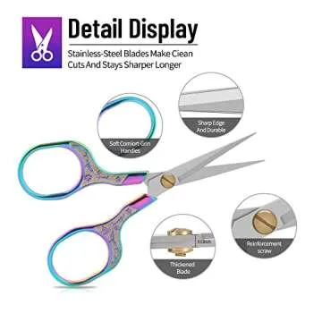 Embroidery precision scissors-Glexal 5 Inch Vintage Scissors-2 pack,Ultra Sharp Blade Shears,scotch small crafts scissors for multi purpose…