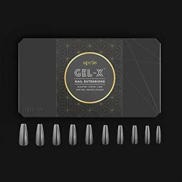 Apres Nail Gel-X Sculpted Coffin Long Box of Tips | 500 Gel-X Tips | Premium Quality | 10 Sizes 0-9 | No Size 00 Included | 2022 Version
