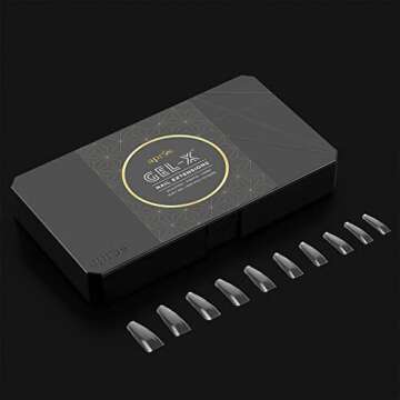 Apres Nail Gel-X Sculpted Coffin Long Box of Tips | 500 Gel-X Tips | Premium Quality | 10 Sizes 0-9 | No Size 00 Included | 2022 Version