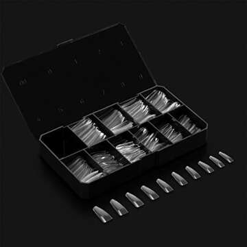 Apres Nail Gel-X Sculpted Coffin Long Box of Tips | 500 Gel-X Tips | Premium Quality | 10 Sizes 0-9 | No Size 00 Included | 2022 Version