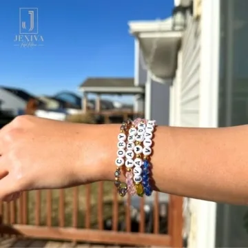 Personalized Crystal Bead Bracelet | Customizable Gift for All Ages