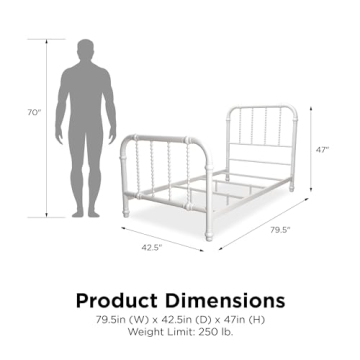 Stylish DHP Jenny Lind Kids Metal Bed Frame with Storage