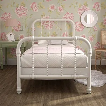Stylish DHP Jenny Lind Kids Metal Bed Frame with Storage