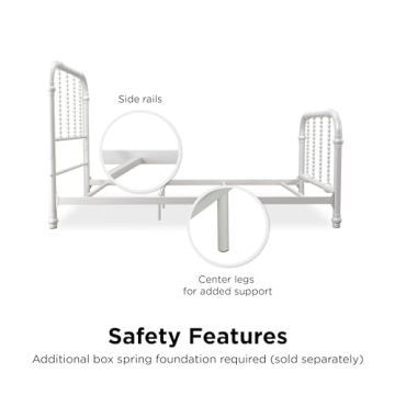 Stylish DHP Jenny Lind Kids Metal Bed Frame with Storage