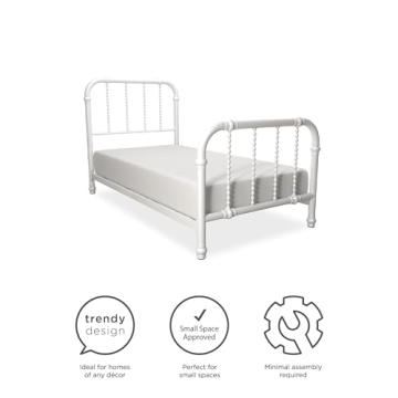 Stylish DHP Jenny Lind Kids Metal Bed Frame with Storage