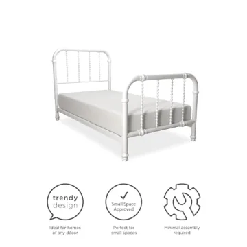 Stylish DHP Jenny Lind Kids Metal Bed Frame with Storage