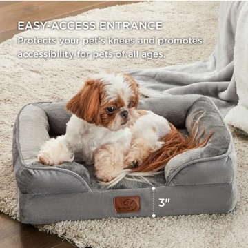 Bedsure Cat & Dog Beds - Washable, Supportive, Grey