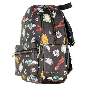 Friends TV Show Mini Backpack - Faux Saffiano Leather Design