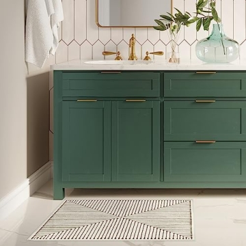 Ruggable x Jonathan Adler Washable 2x3 Area Rug, Inkdrop Camel & Ivory, Premium Modern Rugs for Living Room, Bedroom, Kitchen, Office, Classroom with Gripper Non Slip Pad